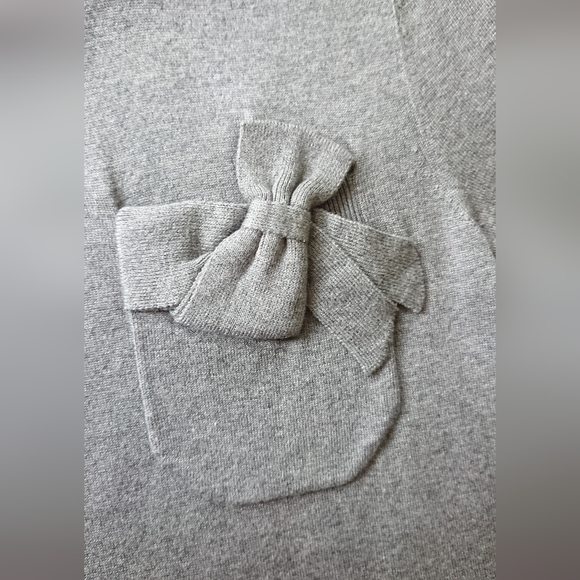 Kate Spade gray Bow detailed pocket silk and cotton Knit top size S - Picture 8 of 10